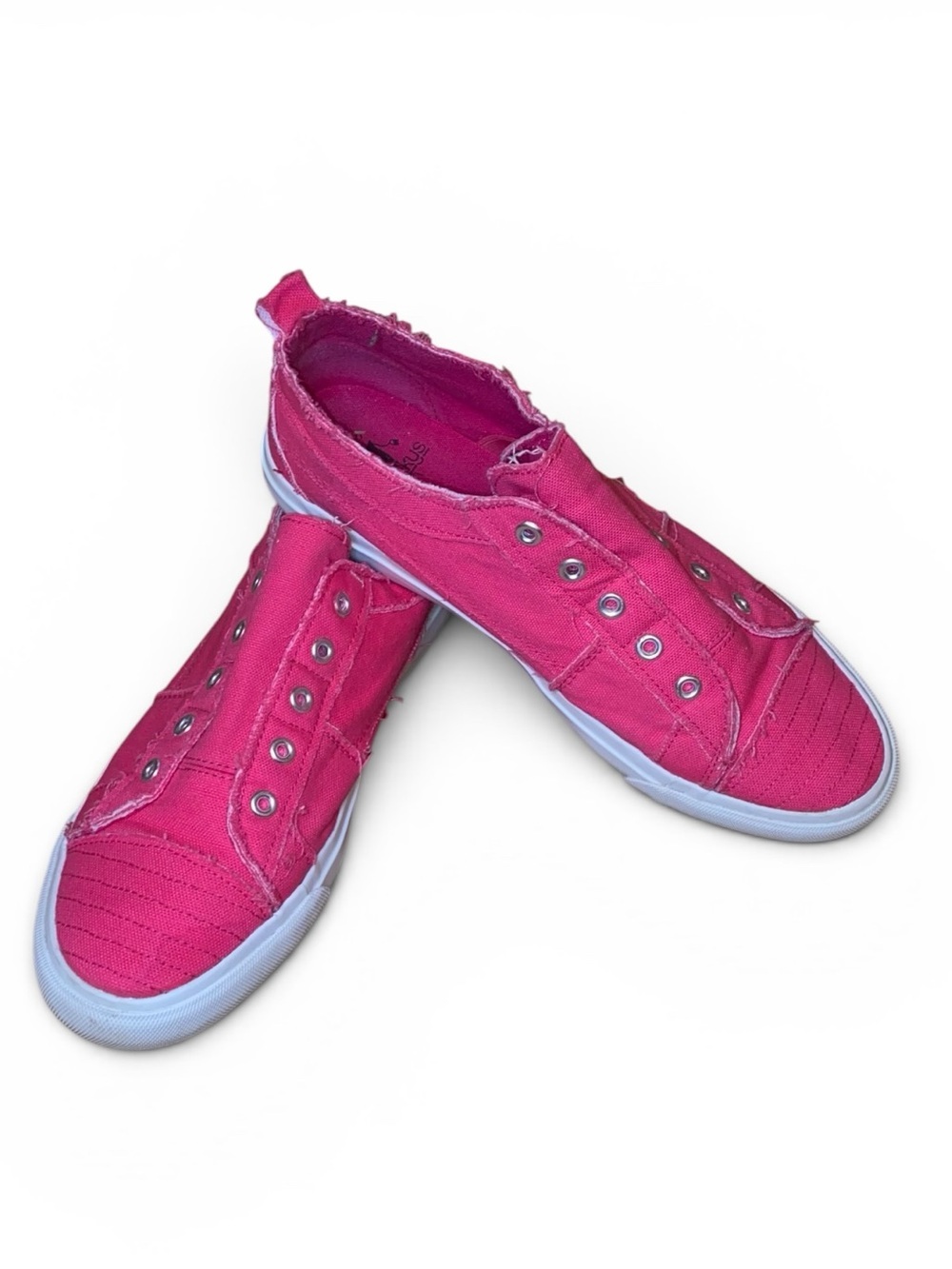 CORKY’S BABALU Casual Slip On Distressed Canvas Sneakers Hot Pink Size 11